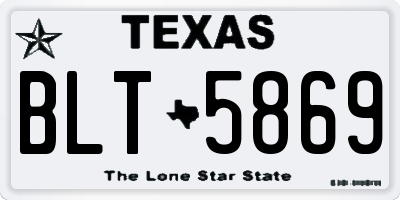 TX license plate BLT5869