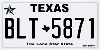 TX license plate BLT5871