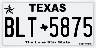 TX license plate BLT5875
