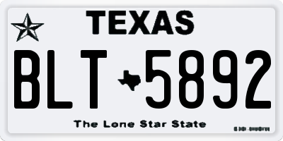 TX license plate BLT5892