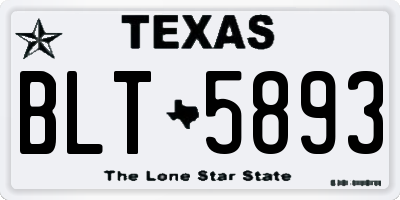 TX license plate BLT5893