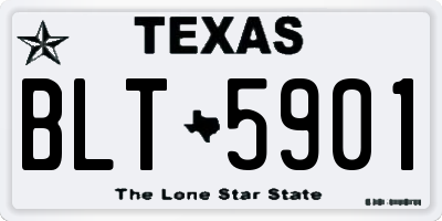 TX license plate BLT5901
