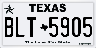 TX license plate BLT5905