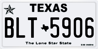 TX license plate BLT5906