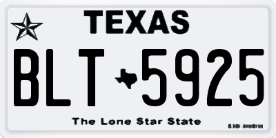 TX license plate BLT5925