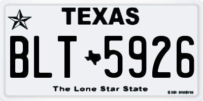 TX license plate BLT5926
