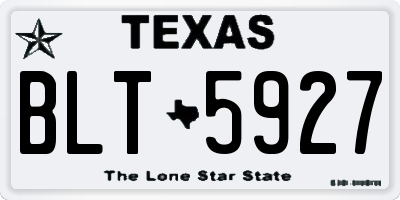 TX license plate BLT5927