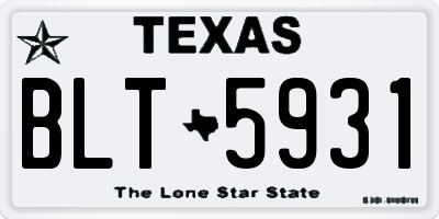 TX license plate BLT5931