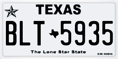 TX license plate BLT5935