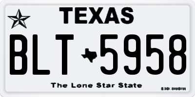 TX license plate BLT5958