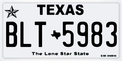 TX license plate BLT5983