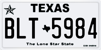 TX license plate BLT5984
