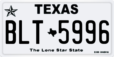 TX license plate BLT5996