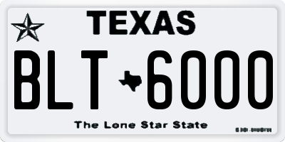 TX license plate BLT6000