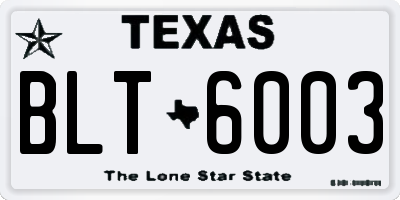 TX license plate BLT6003