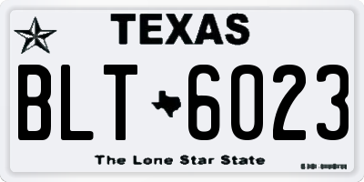 TX license plate BLT6023
