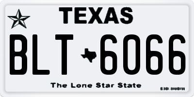 TX license plate BLT6066
