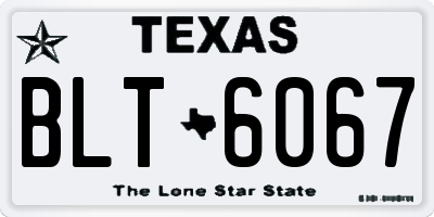TX license plate BLT6067