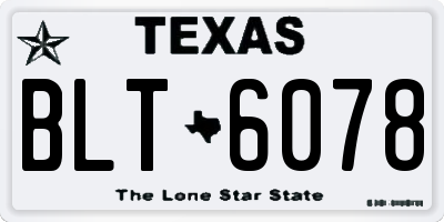 TX license plate BLT6078