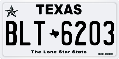 TX license plate BLT6203