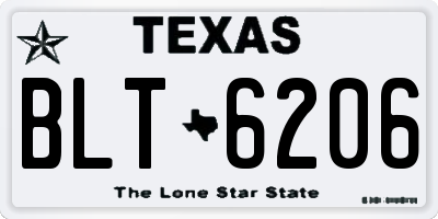 TX license plate BLT6206
