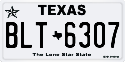 TX license plate BLT6307