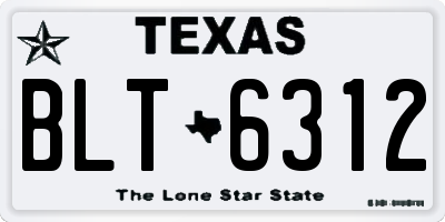 TX license plate BLT6312