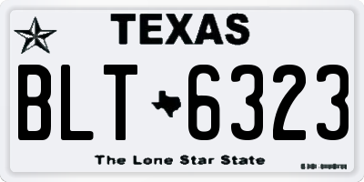TX license plate BLT6323
