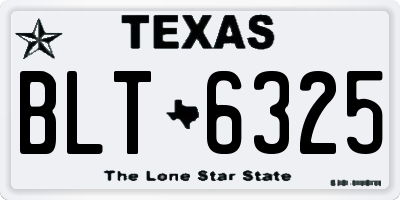 TX license plate BLT6325