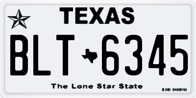 TX license plate BLT6345