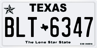TX license plate BLT6347