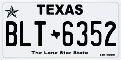 TX license plate BLT6352