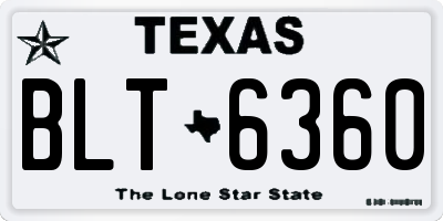 TX license plate BLT6360