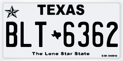 TX license plate BLT6362
