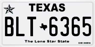 TX license plate BLT6365