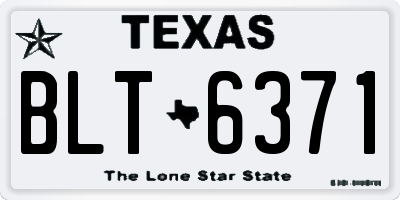 TX license plate BLT6371