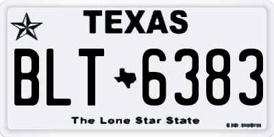 TX license plate BLT6383