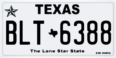 TX license plate BLT6388