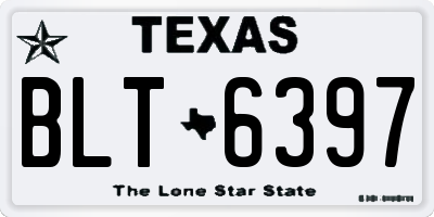 TX license plate BLT6397