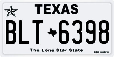 TX license plate BLT6398