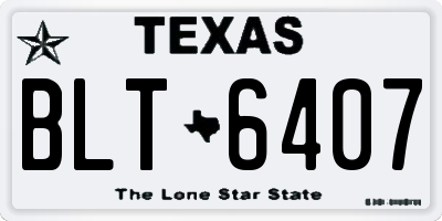 TX license plate BLT6407
