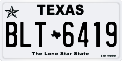 TX license plate BLT6419