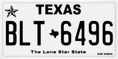 TX license plate BLT6496