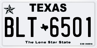 TX license plate BLT6501