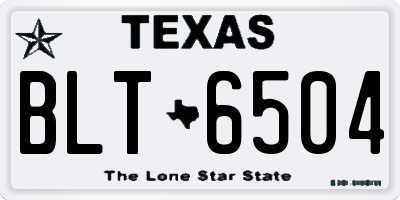 TX license plate BLT6504