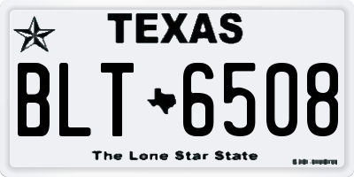 TX license plate BLT6508