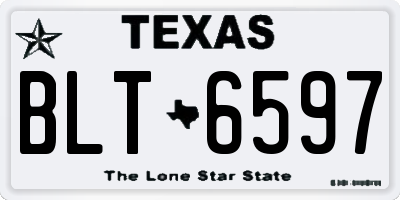 TX license plate BLT6597