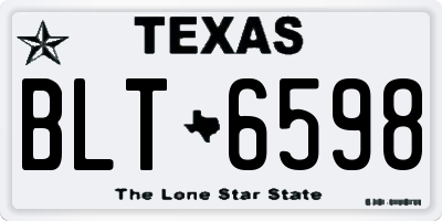 TX license plate BLT6598