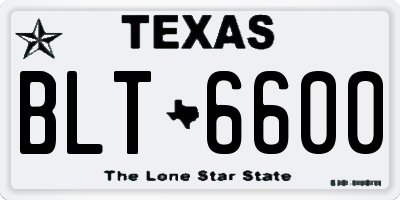 TX license plate BLT6600