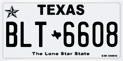 TX license plate BLT6608